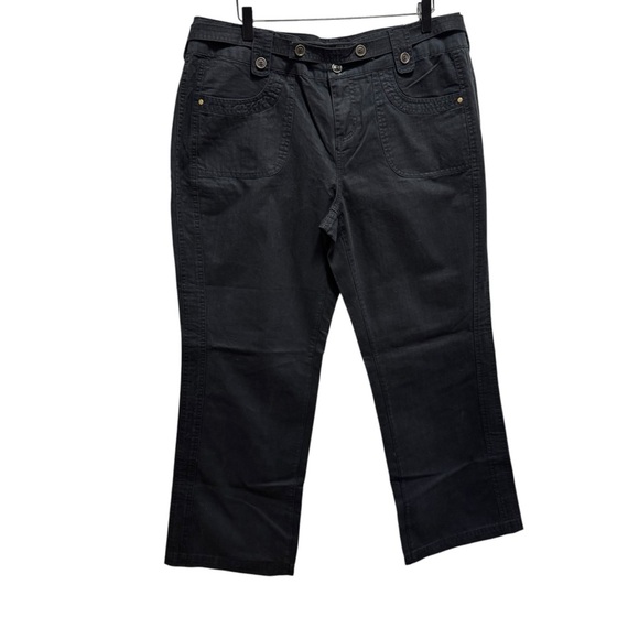 Cotton Ginny Black Straight Leg Pants Black Size 15P 100% Cotton NWOT - Picture 1 of 12